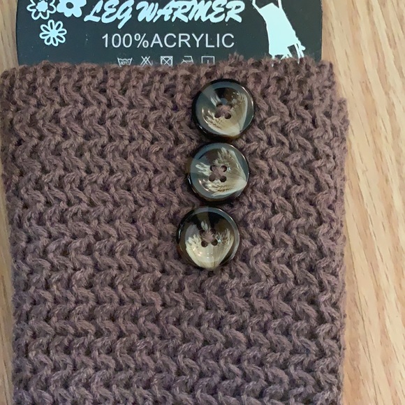 KNIT LEG WARMERS/BOOT CUFFS-BROWN - Picture 2 of 5
